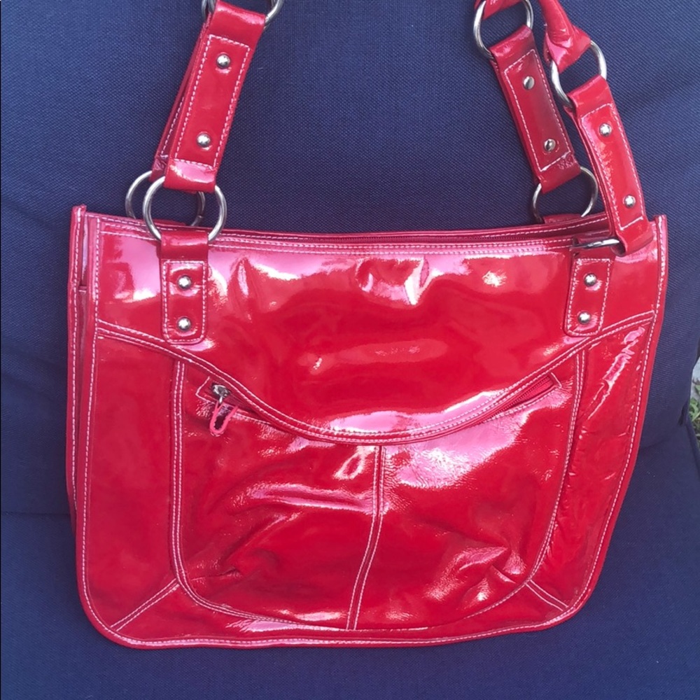 Patent leather red Mary Kay bag